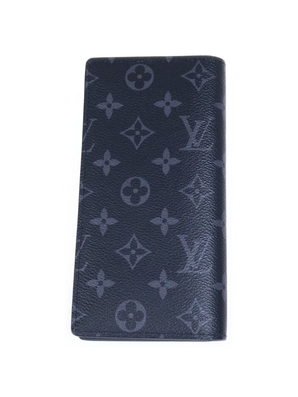 Louis Vuitton Monogram Eclipse Portefeuille Brazza Bifold Wallet Black Leather